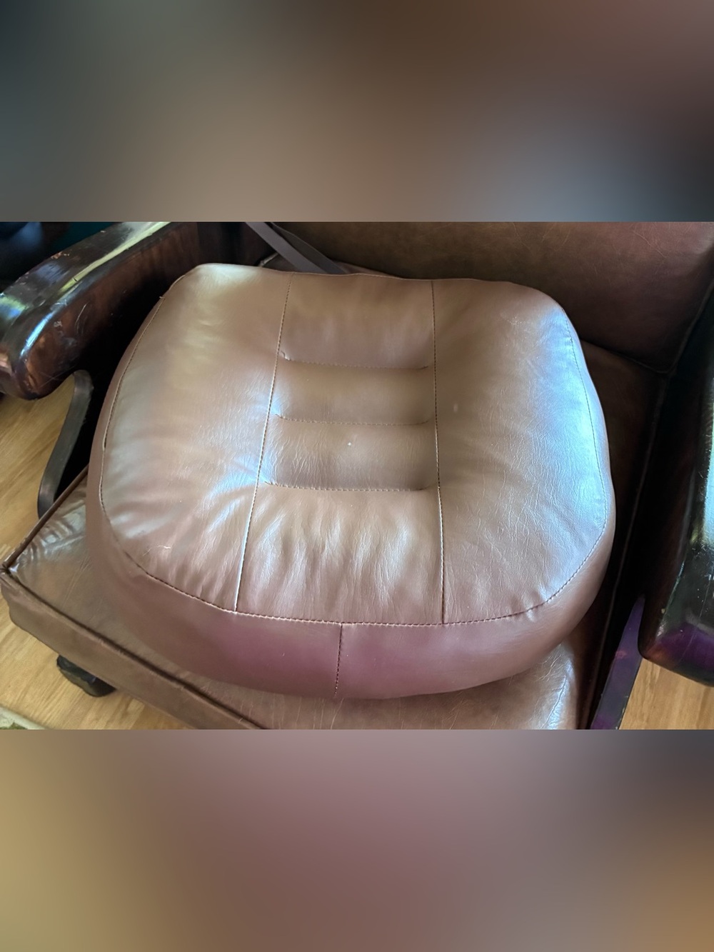 Premium Brown Leather Seat Cushion - Home/Car/Office adult or child